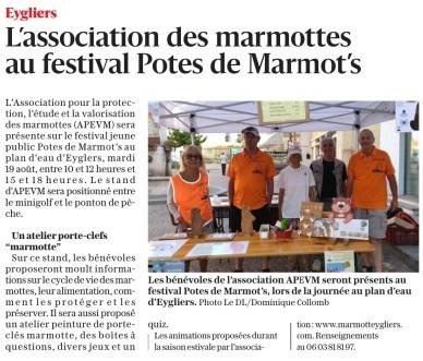 Article dauphine libere du 16 aout 25