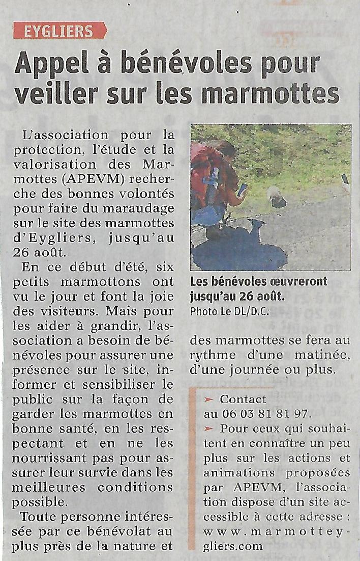 Article dauphine libere du 19 juillet 22