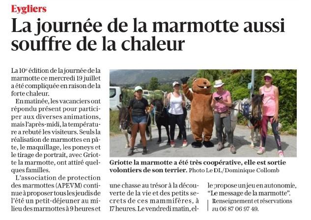 Article dauphine libere du 22 juillet 23