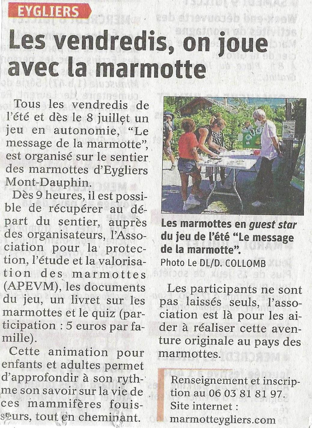 Article dauphine libere du 5 juillet 22