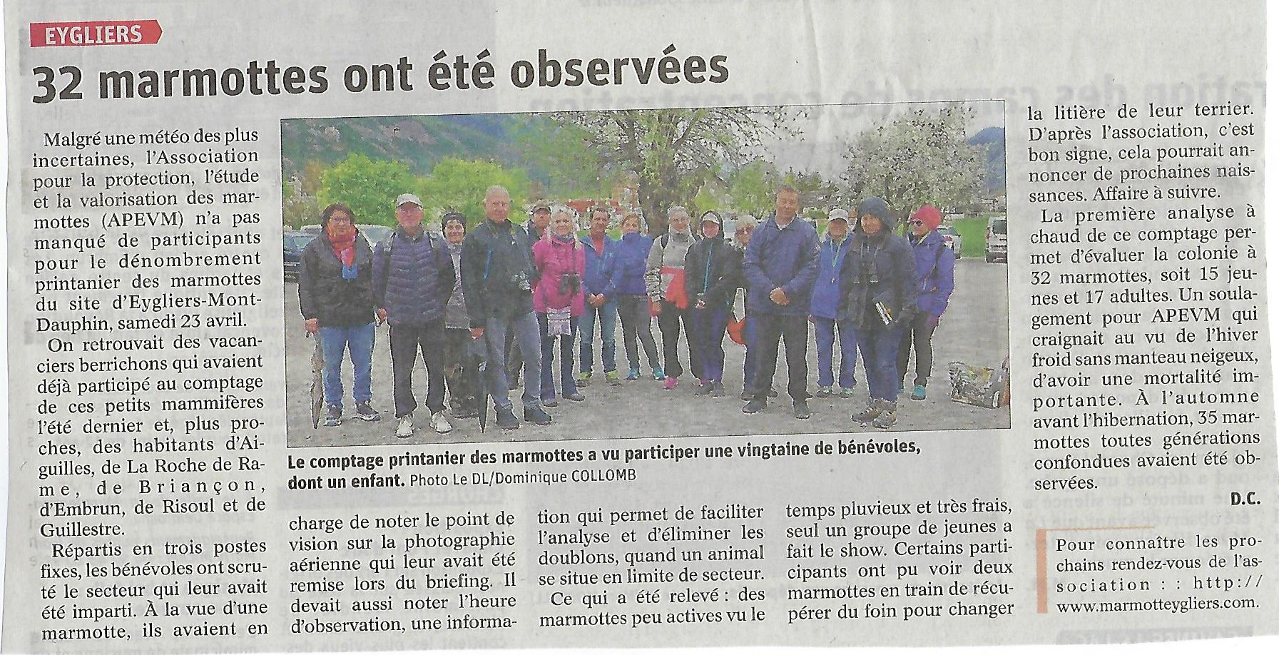 Article marmottes du 25 avril 22